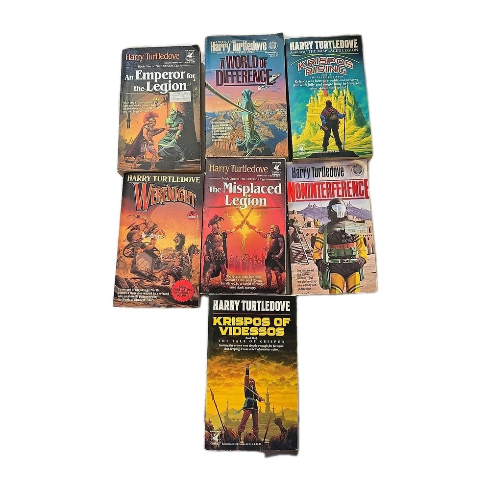 Lot of 7 Vintage Harry Turtledove War Fantasy Science Fiction Paperback Books